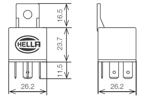 Hella Relay Mini Iso 5 Pole 24V Spdt Res Bkt - 933332161