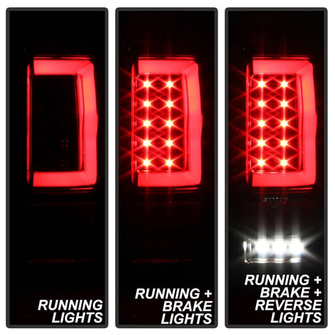 Spyder 04-08 Ford F-150 Projector Tail Lights - Light Bar DRL LED - Black ALT-YD-FF15004V2-LBLED-BK - 5084170
