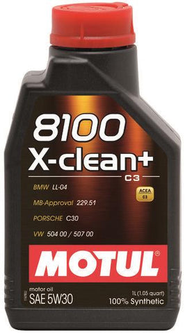 Motul 1L Synthetic Engine Oil 8100 5W30 X-CLEAN - LL04- MB 229.51- 504.00-507.00 - 106376