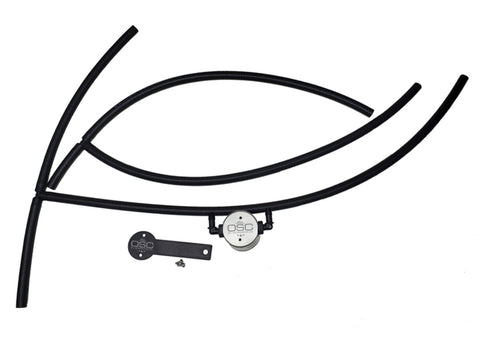 J&amp;L 16-24 Nissan Titan 5.6L Passenger Side Oil Separator 3.0 - Clear Anodized - 3108P-C