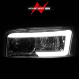 ANZO 99-17 GMC Sierra/Denali Headlights Chrome Amber (w/C Light Bars) - 111523