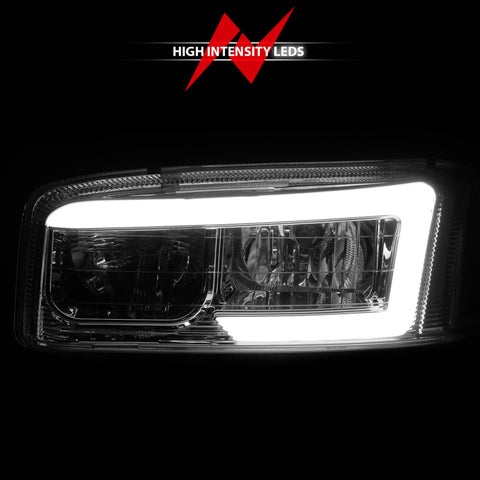 ANZO 99-17 GMC Sierra/Denali Headlights Chrome Amber (w/C Light Bars) - 111523