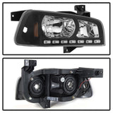 xTune Dodge Charger 06-10 1Pc LED Crystal Headlights Black HD-ON-DCH05-1PC-LED-BK - 5017635