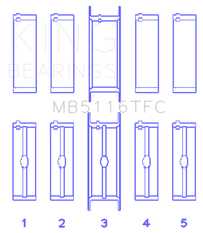 King Engine Bearings Chrysler 426Ci/ 440Ci V8 OHV (Top Fuel) Main Bearing Set - MB5116TFC