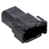 NAMZ Deutsch DTM 8-Position Receptacle w/8 Stamped Terminals & Wedgelock - Black (HD 74108-98BK) - MDR-8B