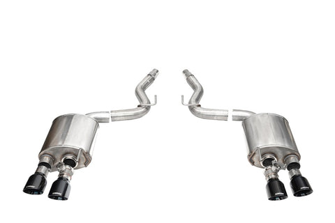 Corsa 24+ Ford Mustang Dark Horse 5.0L 3in Dual Rear Axle-Back w/Twin 4.5in Black PVD Slash Tips - 21267BLK