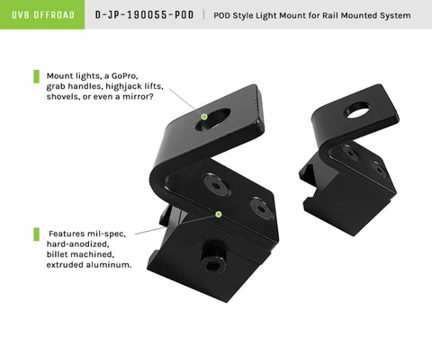 DV8 Offroad Pod Style Light Mount For DV8 Off Road Rail Mount System - D-JP-190055-POD