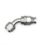 DeatschWerks 10AN Female Swivel 45-Degree Hose End PTFE (Incl Olive Insert) - Anodized Matte Black - 6-02-0859-B