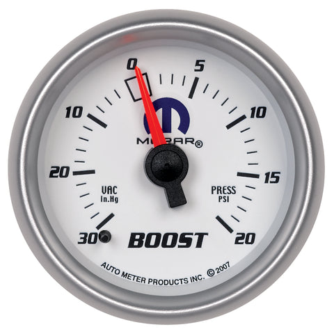 Autometer Mopar 52mm Mechanical 30 In Hg-Vac/20 PSI Vacuum/Boost Gauge - 880026