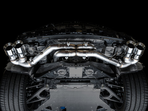 AWE Tuning 2020 Chevrolet Corvette (C8) Track Edition Exhaust - Quad Chrome Silver Tips - 3020-42080