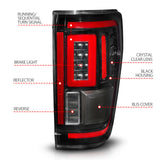 ANZO 21-23 Ford F-150 LED Taillights Seq. Signal w/BLIS Cover - Black (For Factory Halogen ONLY) - 311475