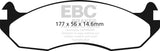 EBC 99 Hummer H1 Alpha 6.6 TD Greenstuff Rear Brake Pads - DP61782