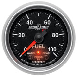 Autometer Sport-Comp II 52mm 0-100 PSI Fuel Pressure Gauge - 3671