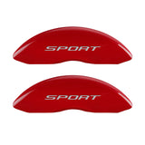 MGP 4 Caliper Covers Engraved Front & Rear No Bolts/Sport 2015 Red finish silver ch - 10241SSP2RD