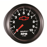 AutoMeter Gauge Tachometer 3-3/8in. 10K RPM In-Dash Chevy Red Bowtie Black - 3697-00406