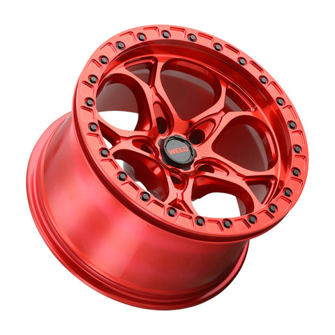 Weld Off-Road W906 17X9 Ledge Beadlock 5X127 ET-12 BS4.50 Candy Red / Red Ring 71.5 - W90679075450