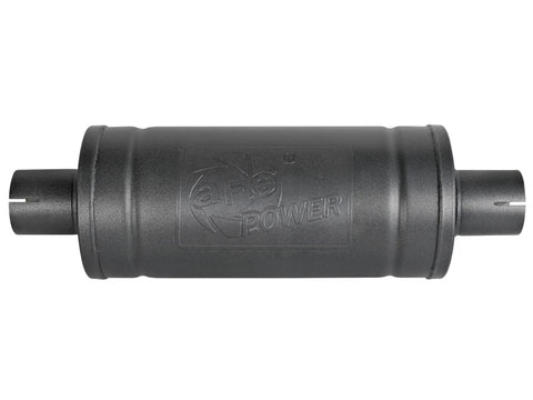 aFe MACH Force-Xp 409 SS Muffler w/ Black finish 2-1/2in Inlet & Oulet 14in x 16in Diameter - 49M00007-B