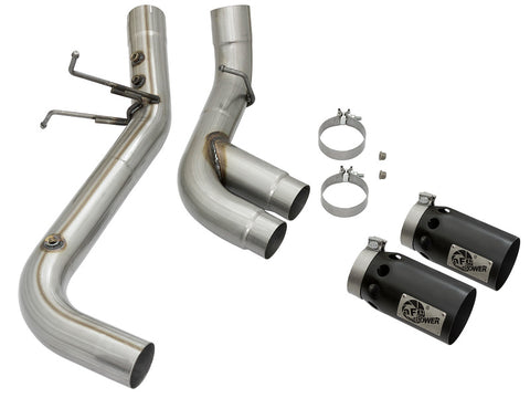 aFe Victory Series 4in 409-SS DPF-Back Exhaust w/ Dual Black Tips 2017 GM Duramax V8-6.6L(td) L5P - 49-44089-B