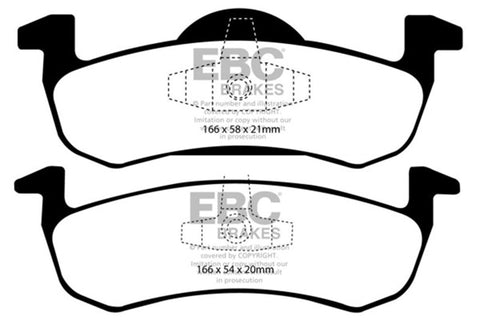 EBC 13+ Lincoln MKT 3.5 Twin Turbo (Performance Brakes) Redstuff Rear Brake Pads - DP31804C