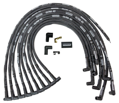 Moroso Chevrolet Big Block Ignition Wire Set - Ultra 40 - Sleeved - HEI - 90 Degree - Black - 73820
