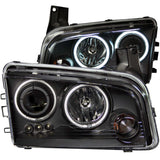 ANZO 2006-2010 Dodge Charger Projector Headlights w/ Halo Chrome (CCFL) - 121218
