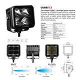 Go Rhino Xplor Blackout Series Cube LED Spot Light Kit (Surface/Threaded Stud Mnt) 2x2 - Blk (Pair) - 750200321SCS