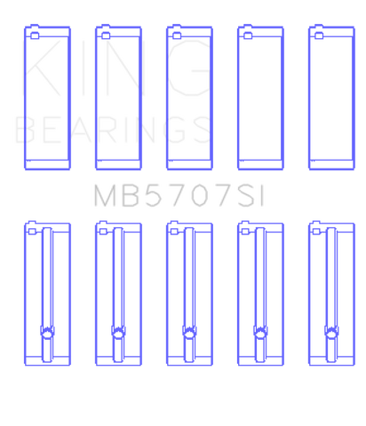 King Engine Bearings Hyundai G4Kc/G4Ke (Size +0.75mm) Main Bearing Set - MB5707SI0.75