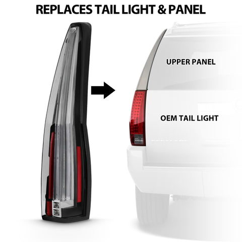 ANZO 2007-2014 Cadillac Escalade Led Taillights Red/Clear - 311296