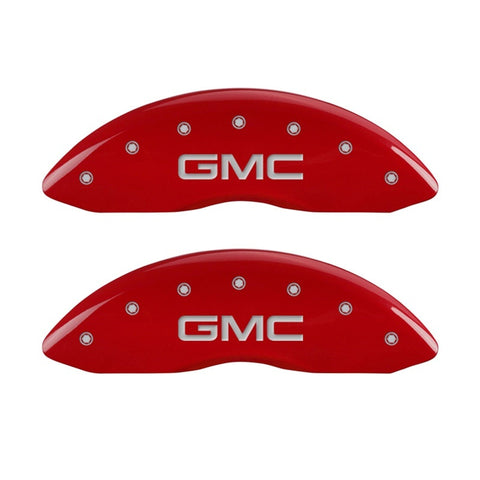MGP 2 Caliper Covers Engraved Front GMC Red Finish Silver Characters 2008 GMC Canyon - 34213FGMCRD