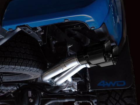 AWE Tuning 16-22 Toyota Tacoma 0FG Cat-Back Exhaust w/ BashGuard - Dual Diamond Black Tips - 3015-33826