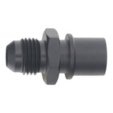 DeatschWerks 6AN Male Flare to Toyota Module Quick Connect - Anodized Matte Black - 6-02-0127-B