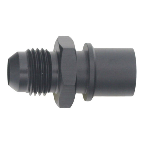 DeatschWerks 6AN Male Flare to Toyota Module Quick Connect - Anodized Matte Black - 6-02-0127-B