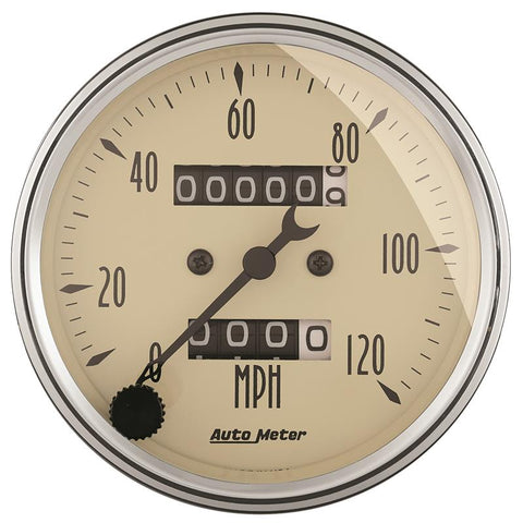 AutoMeter Gauge Speedometer 3-1/8in. 120MPH Mechanical Antique Beige - 1896