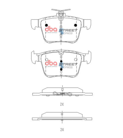 DBA 15-21 VW Golf MK7 Street Series Rear Brake Pads - DB2415SS