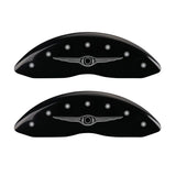 MGP 4 Caliper Covers Engraved Front & Rear Style 1/Chrysler Wing Black finish silver ch - 32010SCW1BK