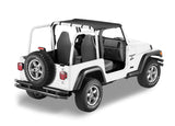 Bestop 97-02 Jeep Wrangler TJ Header Targa Bikini (Black Denim) - 52525-15