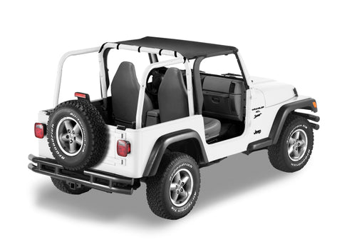 Bestop 97-02 Jeep Wrangler TJ Header Targa Bikini (Black Denim) - 52525-15