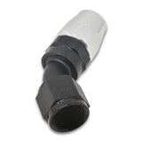 Russell Performance -10 AN Black/Silver 45 Degree Full Flow Hose End - 610113