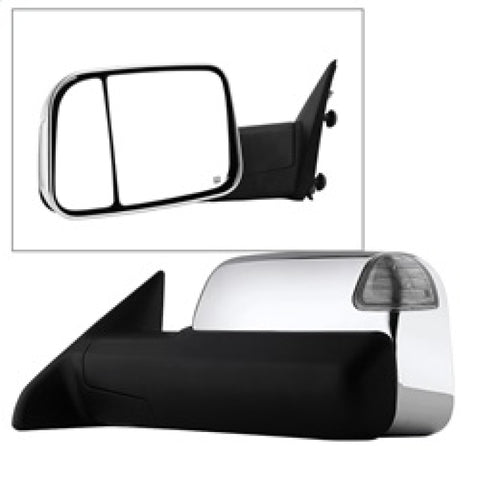 xTune Dodge Ram 1500 09-12 Extendable Power Heated Adjust Mirror Chrome Housing Left MIR-DRAM10-PW-L - 9933165