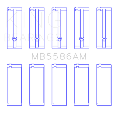 King Engine Bearings Isuzu 4Ze1 Sohc 8V (Size +0.75mm) Main Bearing Set - MB5586AM0.75