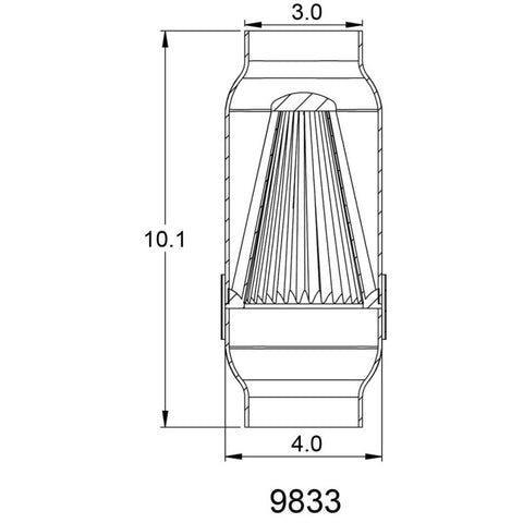 Spectre Inline Air Box 4in. w/Filter - 9833