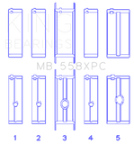King Chrysler 273 / 301 / 313 / 318 / 340 (Size STDX Oversized) Crankshaft Main Bearing Set - MB558XPCSTDX