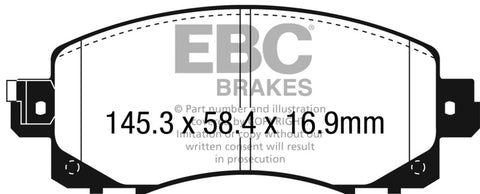 EBC 2018+ Subaru Crosstrek Greenstuff Front Brake Pads - DP22330