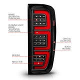 ANZO 19-23 GMC Sierra 1500/2500HD/3500HD Black Replacement Full LED Bar Tail Light - 311459