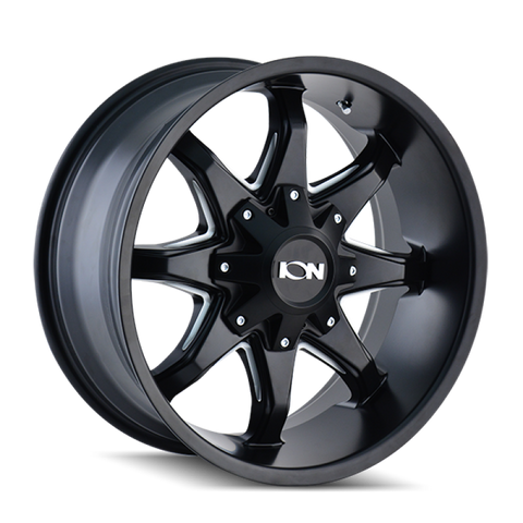 ION Type 181 18x9 / 5x139.7 BP / -12mm Offset / 110mm Hub Satin Black/Milled Spokes Wheel - 181-8997M12