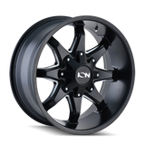 ION Type 181 20x12 / 8x180 BP / -44mm Offset / 124.1mm Hub Satin Black/Milled Spokes Wheel - 181-2278M