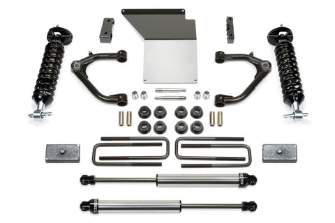 Fabtech 14-18 GM K1500 w/OE Alum. UCA 4in Uniball UCA System w/DL 2.5 Coilovers & Rear DL Shocks - FTS21206