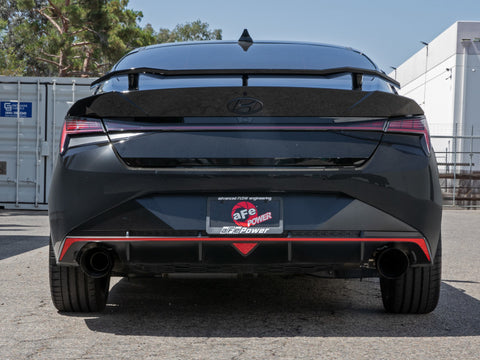 aFe Takeda Hyundai Elantra N 22-23 L4-2.0L (t) 3in 304 SS Cat-Back Exhaust w/ Black Tips - 49-37028-B