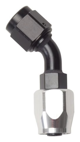 Russell Performance -10 AN Black/Silver 45 Degree Full Flow Hose End - 610113