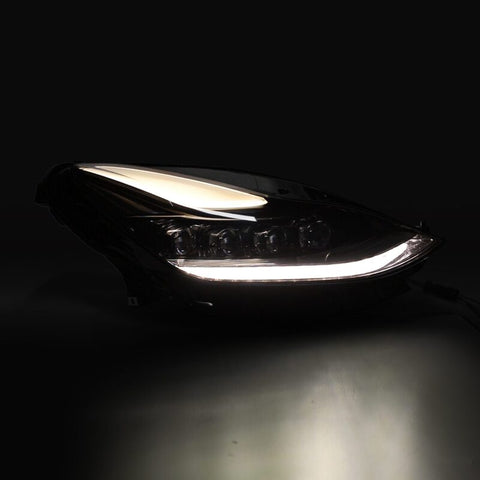 AlphaRex 17-22 Tesla Model 3/20-23 Model Y NOVA LED Proj Headlights Alpha-Blk w/Actv Lgt & Seq.Sig - 880859
